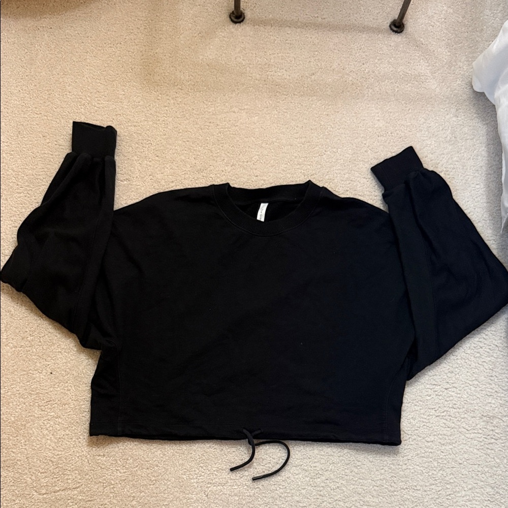 Aritzia Babaton Black Cropped Crewneck